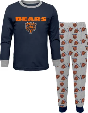 NFL Kids Youth Boys 4-18 Officially Licensed Faded Primary Logo Wordmark Long Sleeve Shirt and Pants Pajama Set