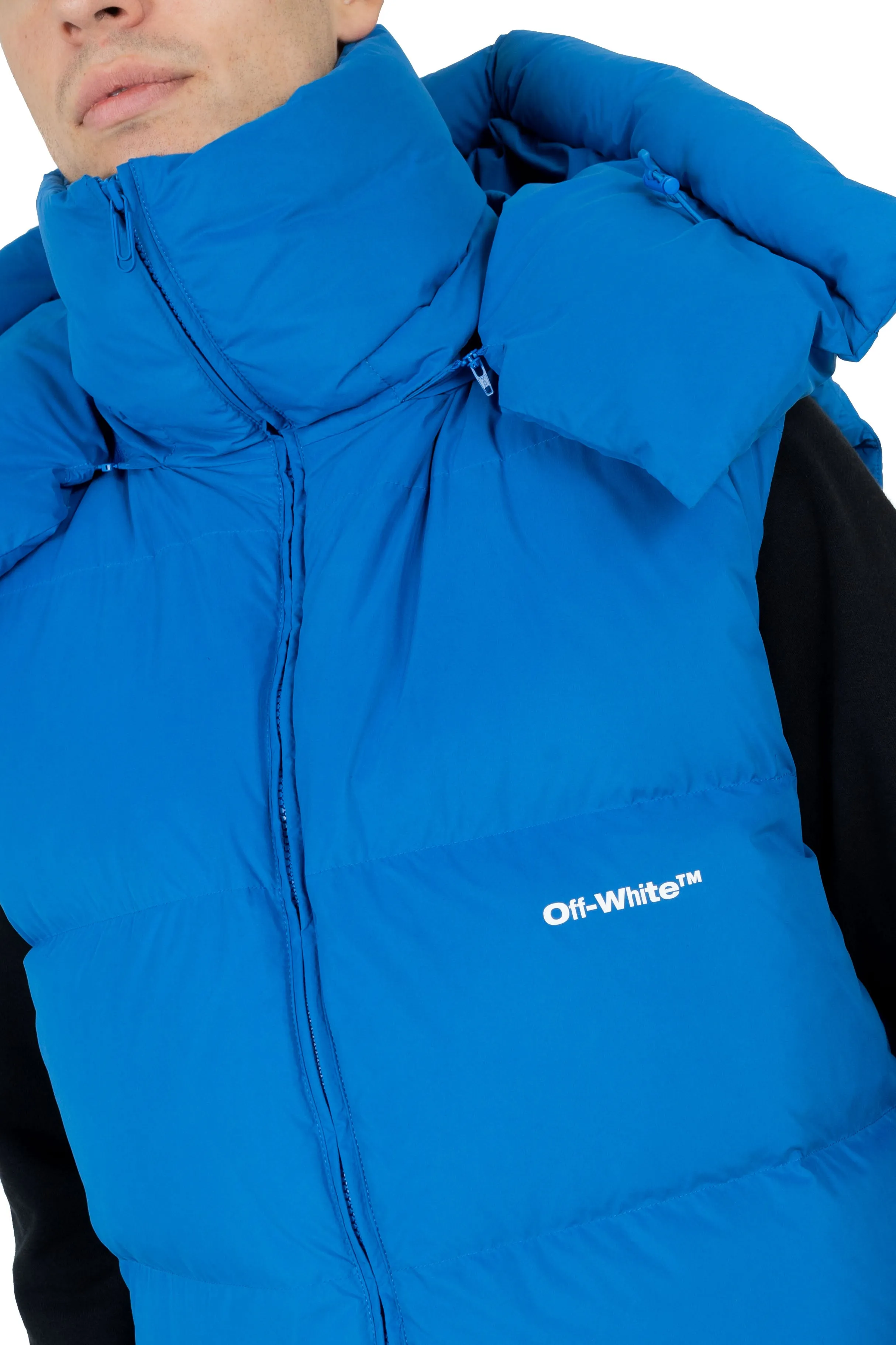 Off White Bounce Hooded Down Vest Peacock White