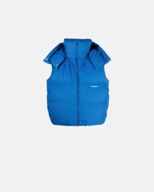 Off White Bounce Hooded Down Vest Peacock White