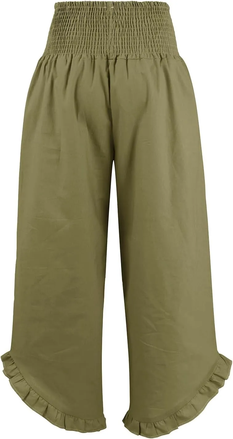 Pants for Women, Cotton Linen Straight Leg Wide Pants High Waisted Summer