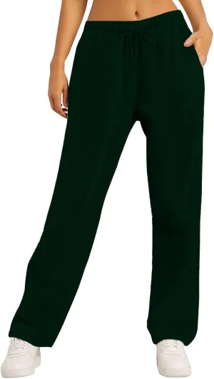 Pants for Women, Straight Leg Linen Pants High Waisted Cotton Wide Baggy