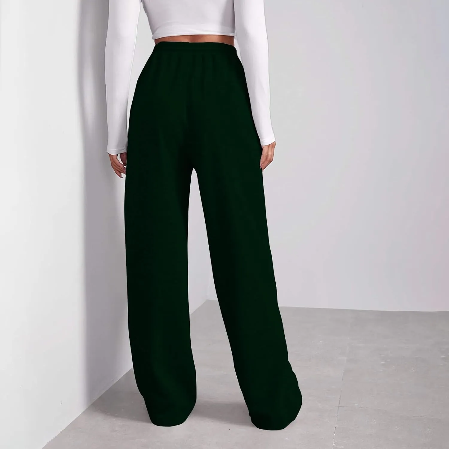 Pants for Women, Straight Leg Linen Pants High Waisted Cotton Wide Baggy