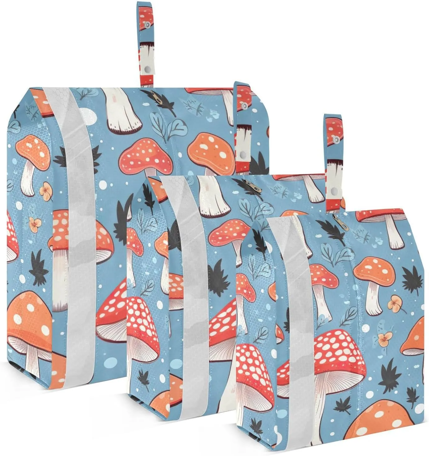 Plant Mushroom Leaves Packing Cubes for Suitcases 3 Set Compression Expandable Luggage Packing Organizers for Carry on Suitcase Travel Accessories Luggage Organizer Bags Set