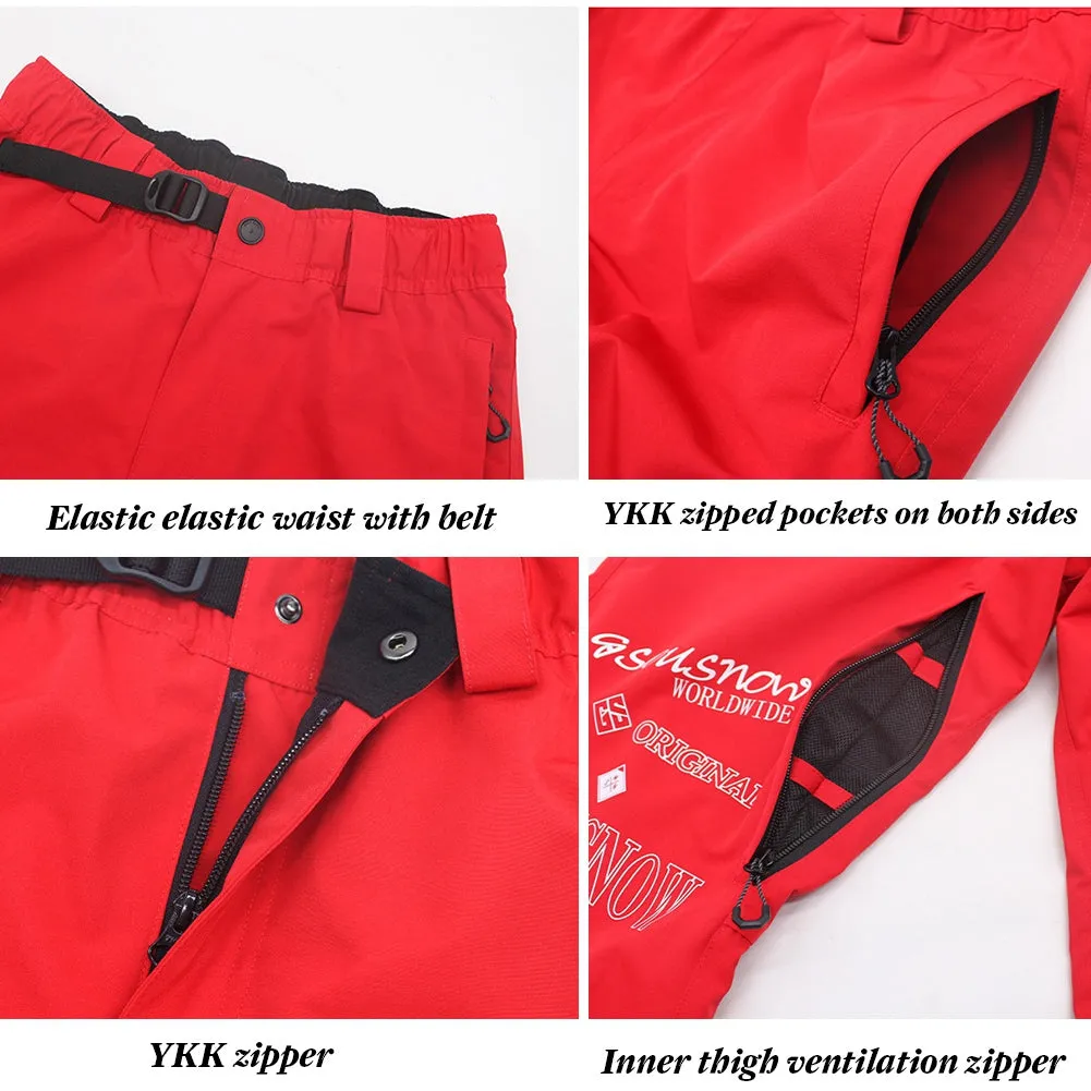 Plus Size Ski Overalls Pants Sporty Snowboard Cargo Jogger Pants