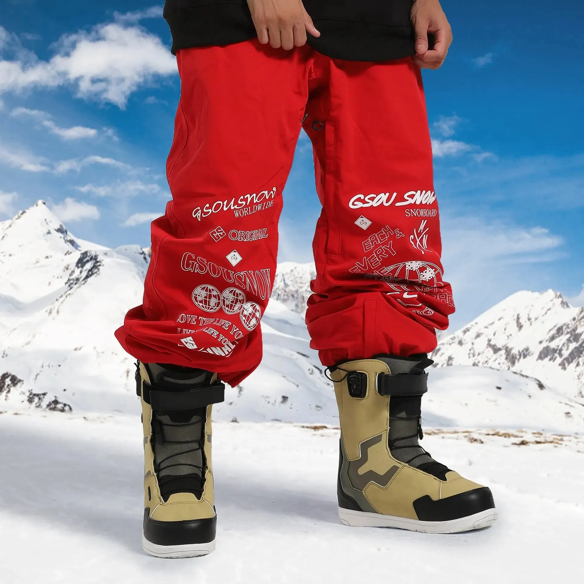 Plus Size Ski Overalls Pants Sporty Snowboard Cargo Jogger Pants