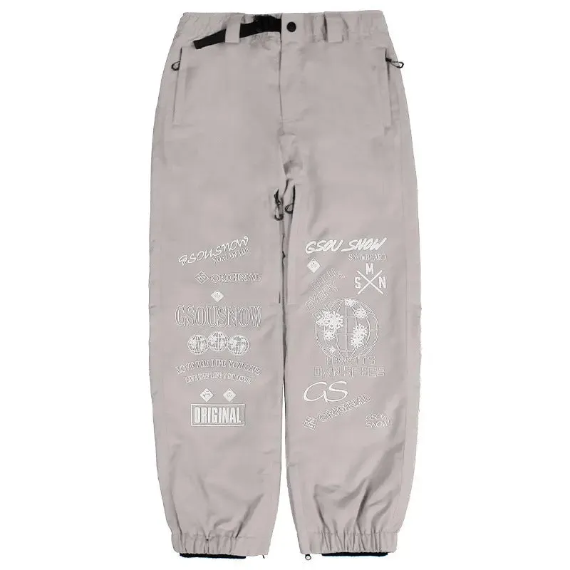 Plus Size Ski Overalls Pants Sporty Snowboard Cargo Jogger Pants