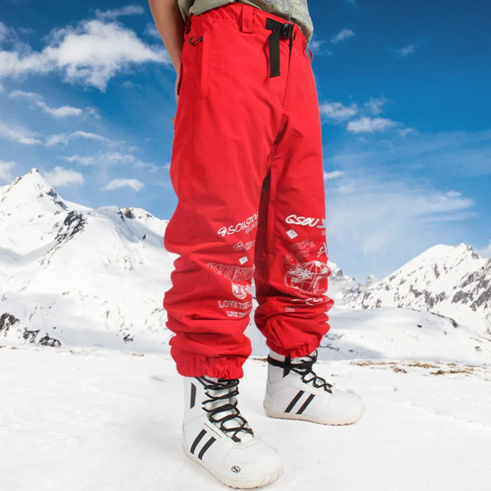 Plus Size Ski Overalls Pants Sporty Snowboard Cargo Jogger Pants