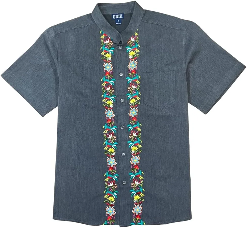 Premium Quality Mens Guayabera Shirts, Button Down, Detailed Embroidery, and Fine Stitching, Sizes S-XL