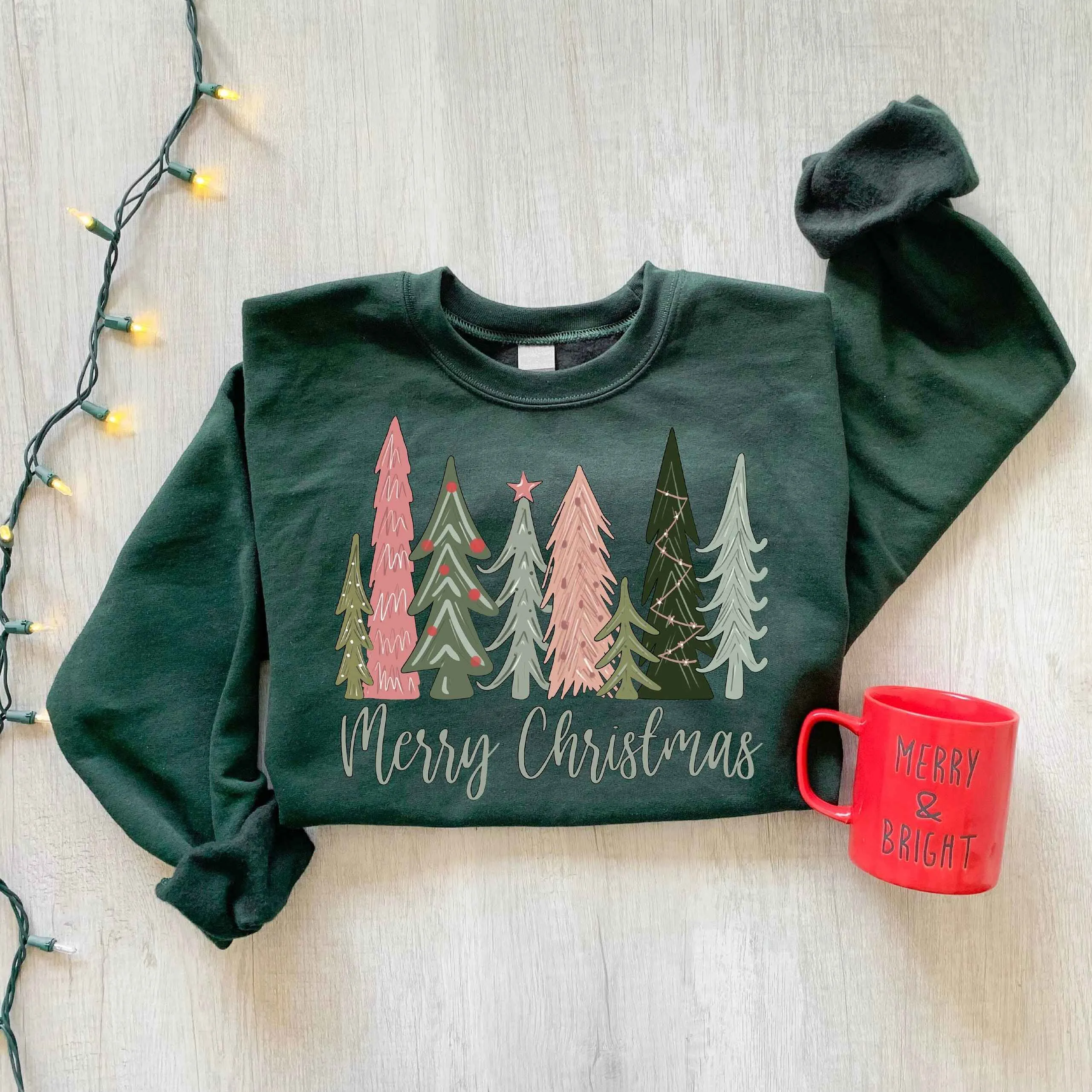 "Merry Christmas" Forest Sweatshirt – Festive Holiday Apparel