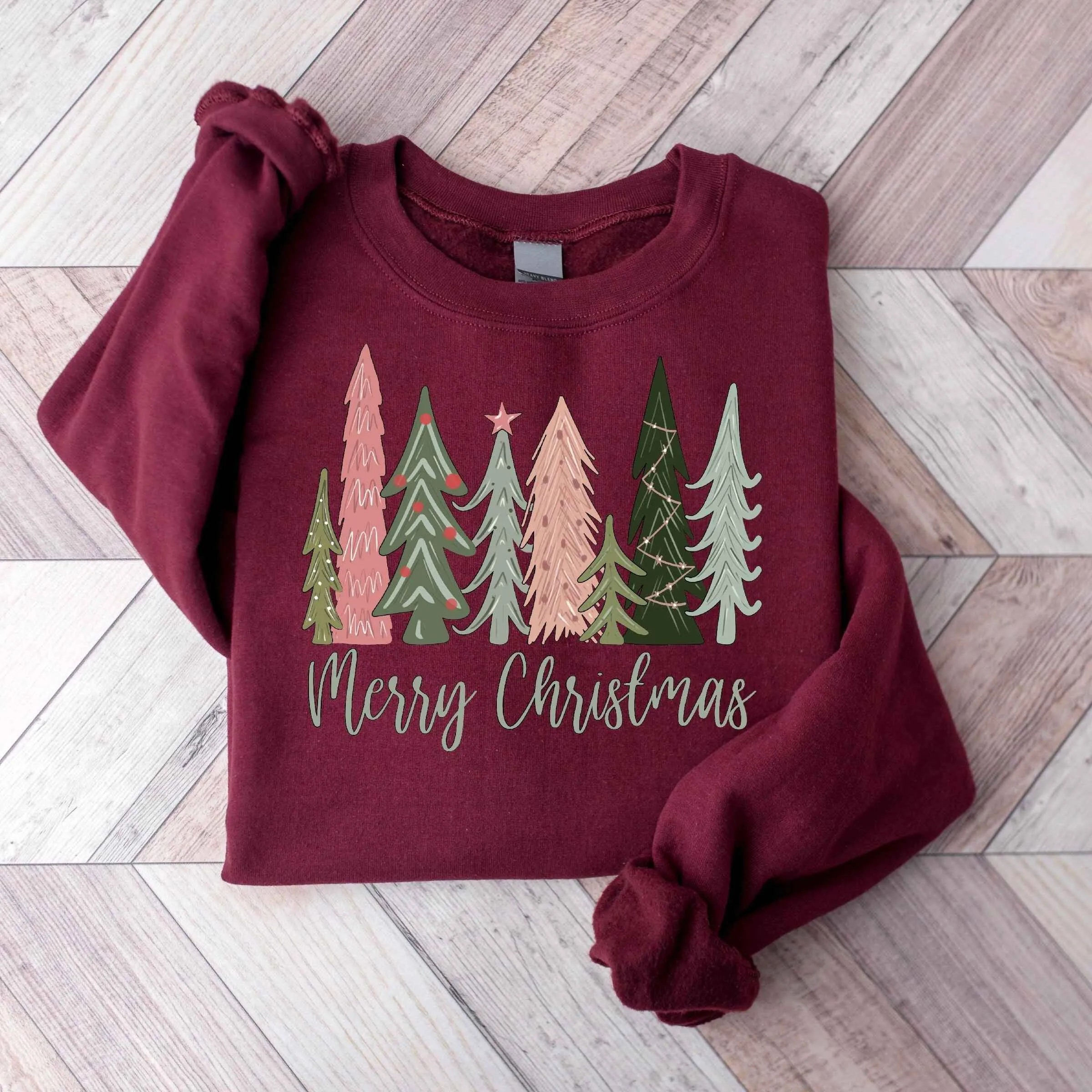 "Merry Christmas" Forest Sweatshirt – Festive Holiday Apparel