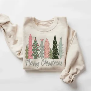 "Merry Christmas" Forest Sweatshirt – Festive Holiday Apparel