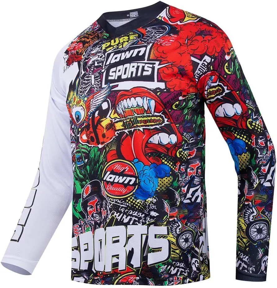 Racing Men's Long Sleeve Off-Road Jersey Mountain Bike Jersey Downhill&Motocross Shirts Quick Dry