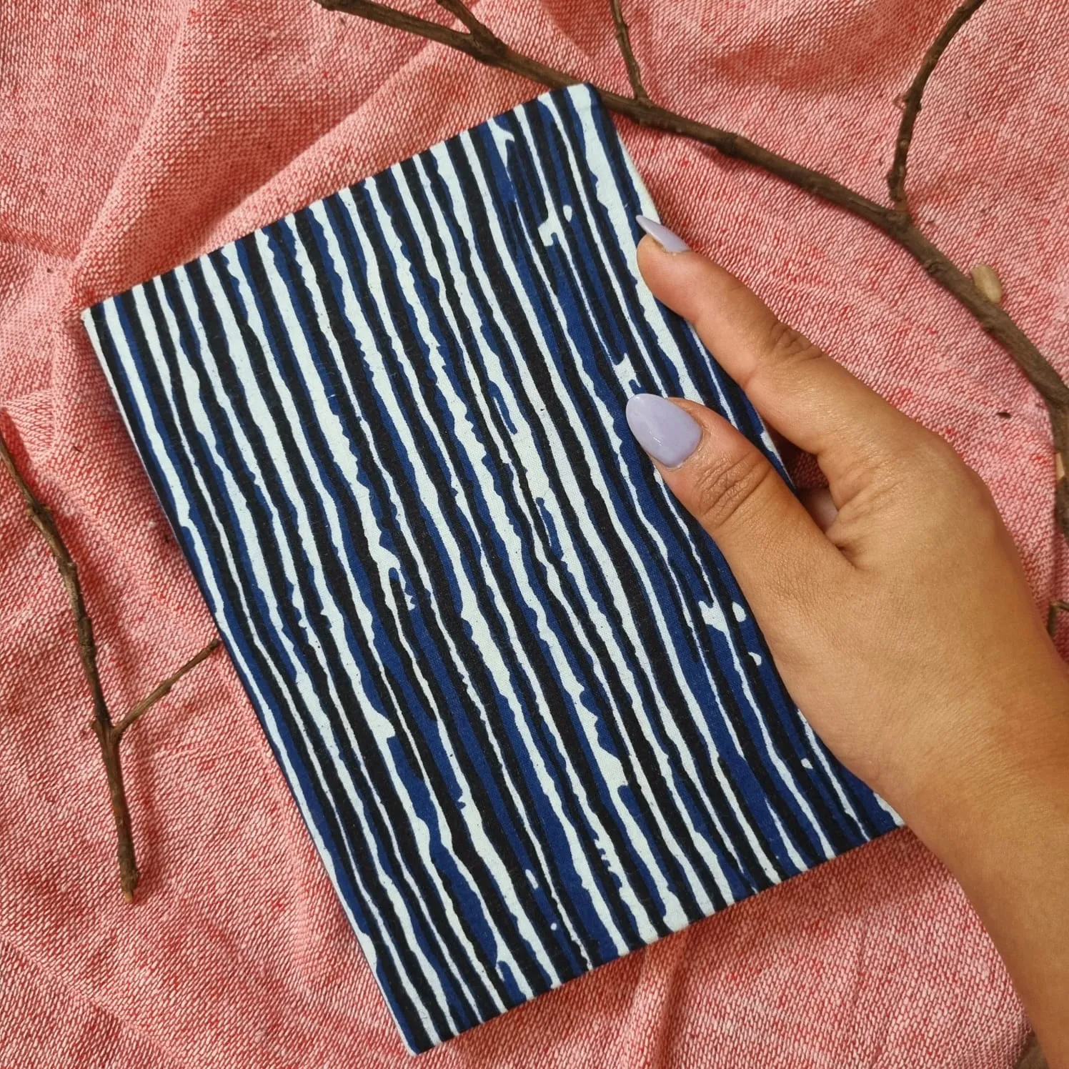 Rainy Jungle Upcycled Handloom Fabric Journal