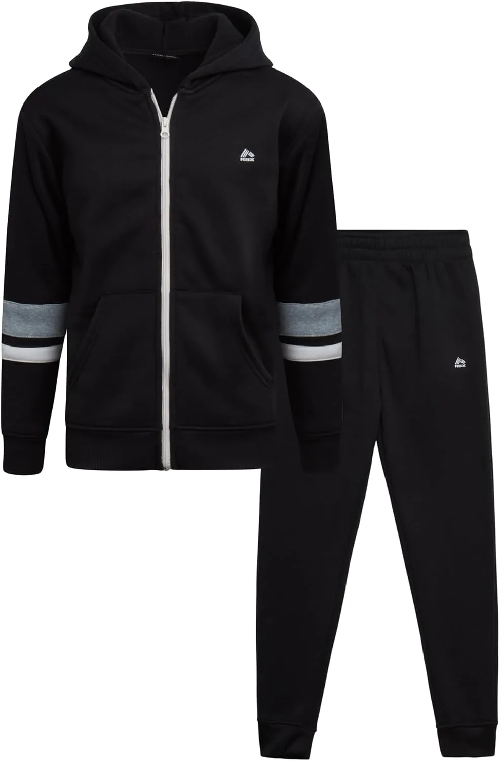 RBX Boys' Jogger Set - 2 Piece Fleece Zip Up Hoodie Sweatshirt and Athletic Jogger Sweatpants for Boys (Sizes: 2T-12)