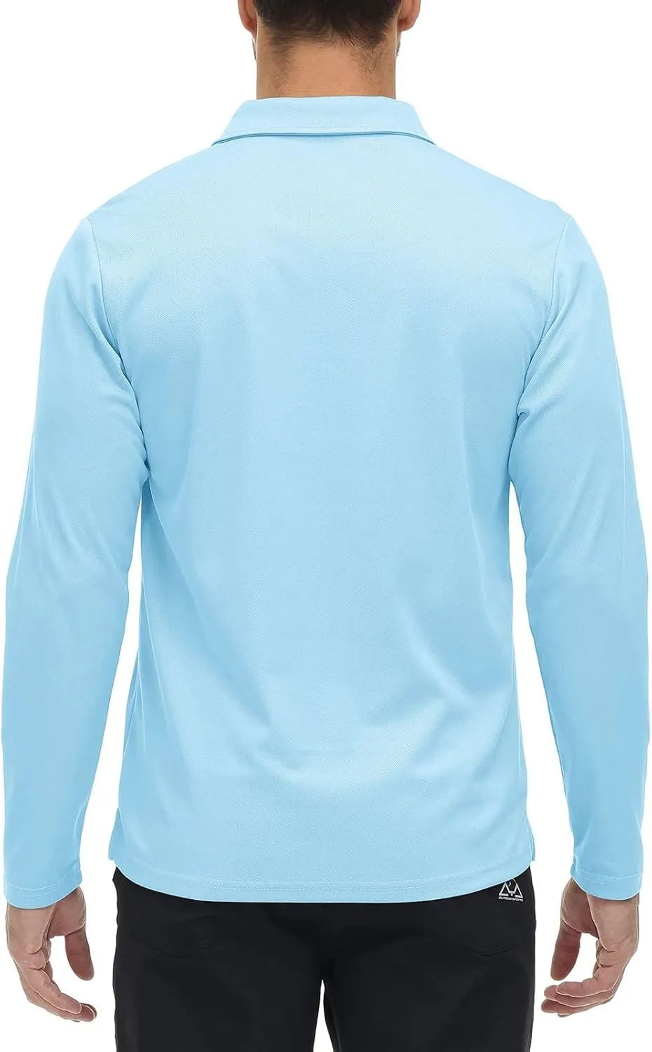 Rdruko Men's Polo with Pocket Long Sleeve Quick Dry Outdoor Golf Pullover Collared T-Shirt