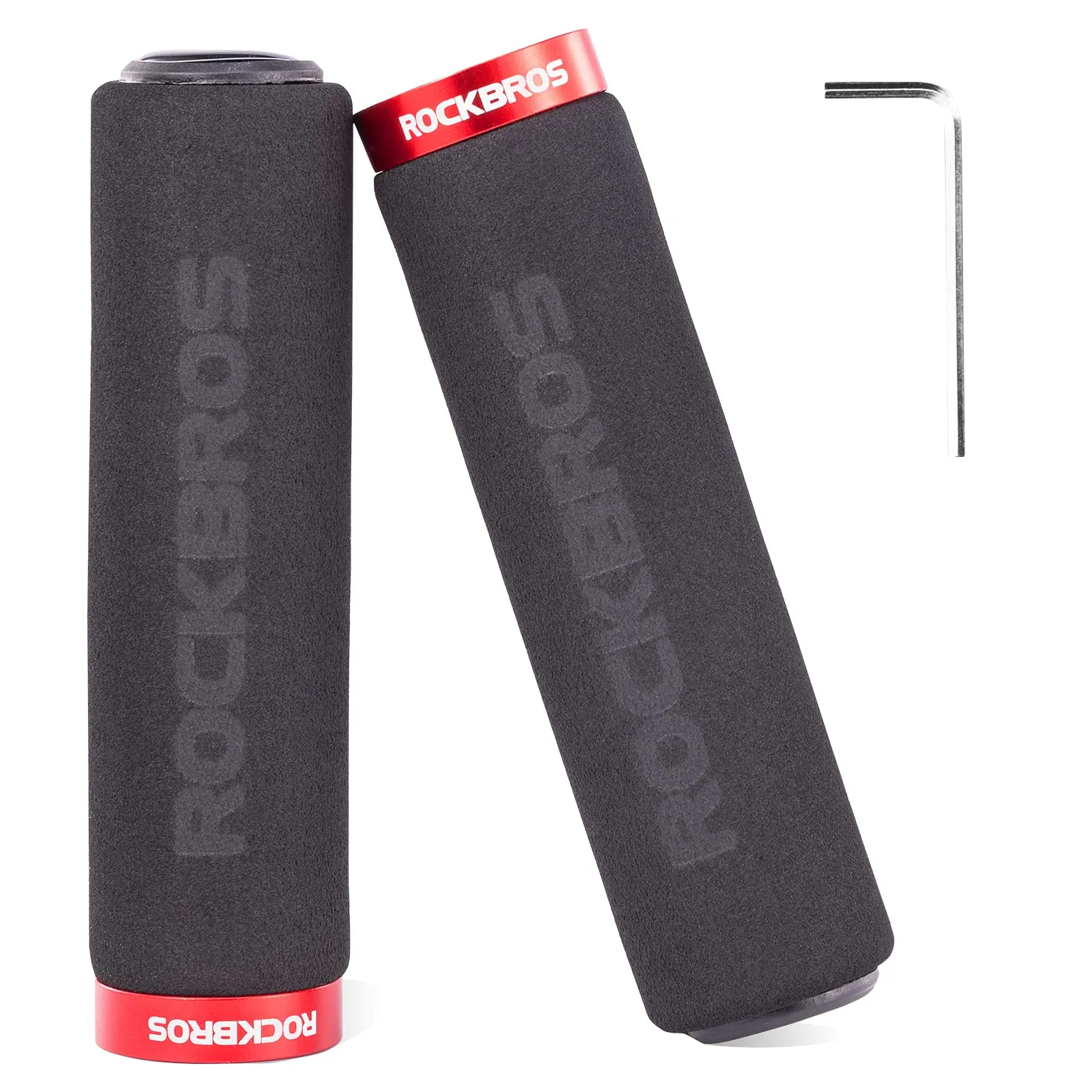 ROCKBROS Bike Grips Foam Single Lock on Bicycle  Soft Comfortable Non-Slip Bike Handle Grips