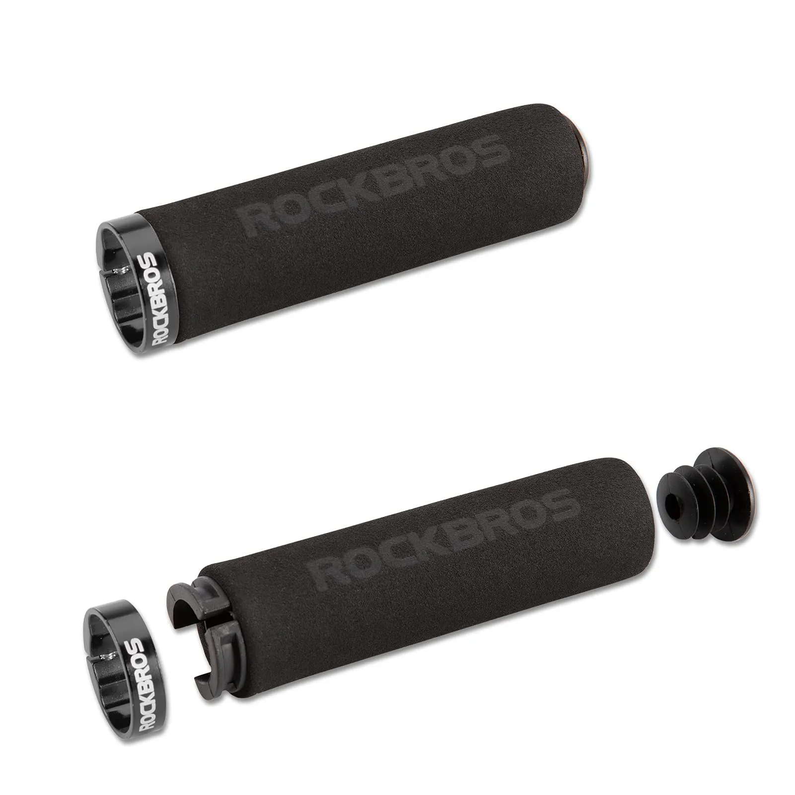 ROCKBROS Bike Grips Foam Single Lock on Bicycle  Soft Comfortable Non-Slip Bike Handle Grips