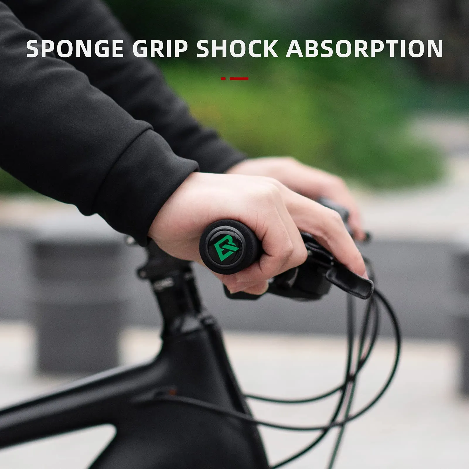 ROCKBROS Bike Grips Foam Single Lock on Bicycle  Soft Comfortable Non-Slip Bike Handle Grips