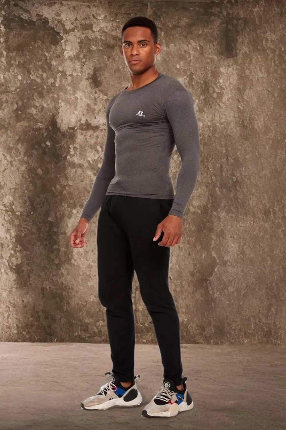 Russell Athletic Men's Long-Sleeve Compression Top Lightweight Compression Shirts for Men Running Athletic Workout