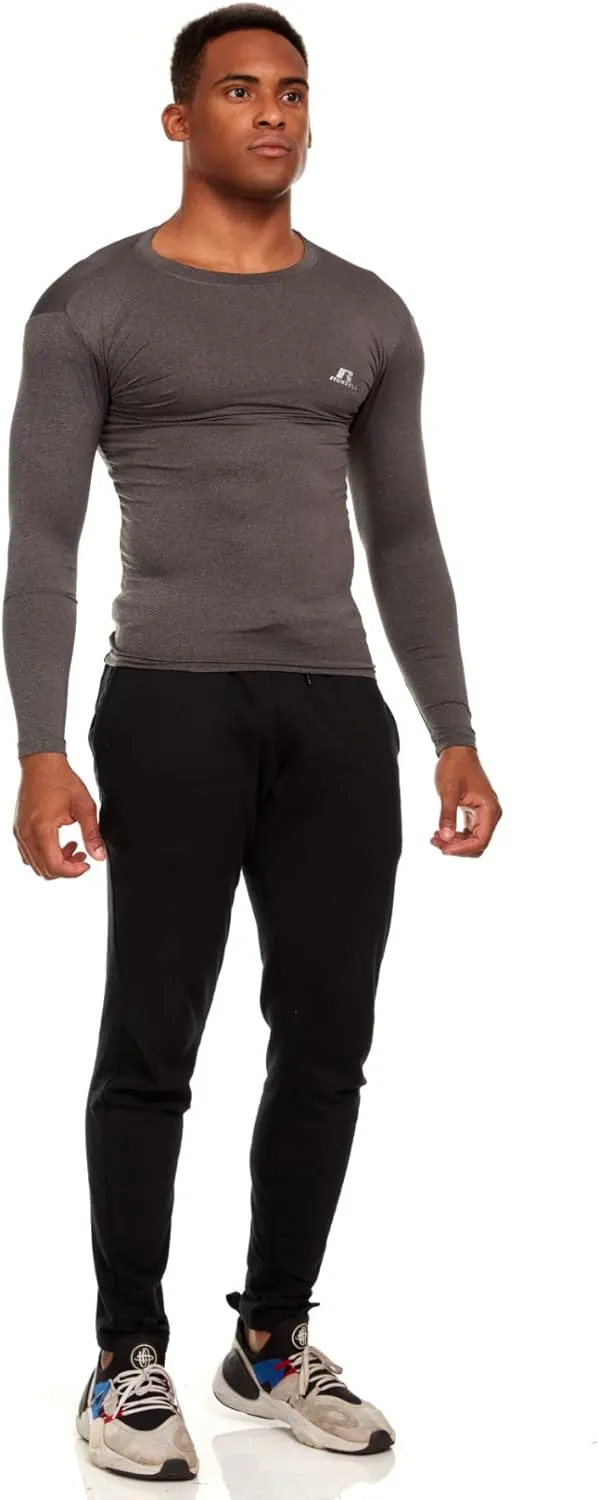 Russell Athletic Men's Long-Sleeve Compression Top Lightweight Compression Shirts for Men Running Athletic Workout