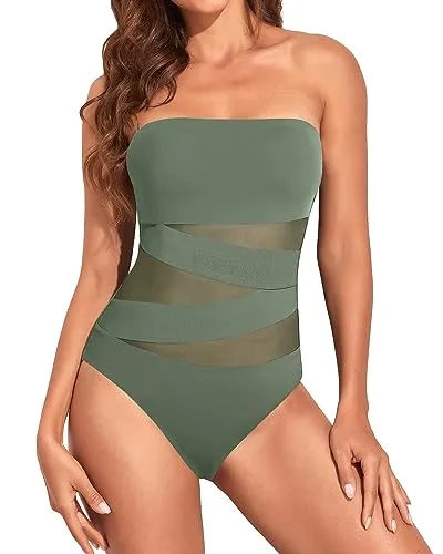 Sexy One Piece Mesh Cutout Bathing Suits