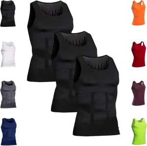 Shaperluv Tank Top Men,Compression Shirt Slimming Body Shaper Vest Workout Tank Top Abs Abdomen Undershirts