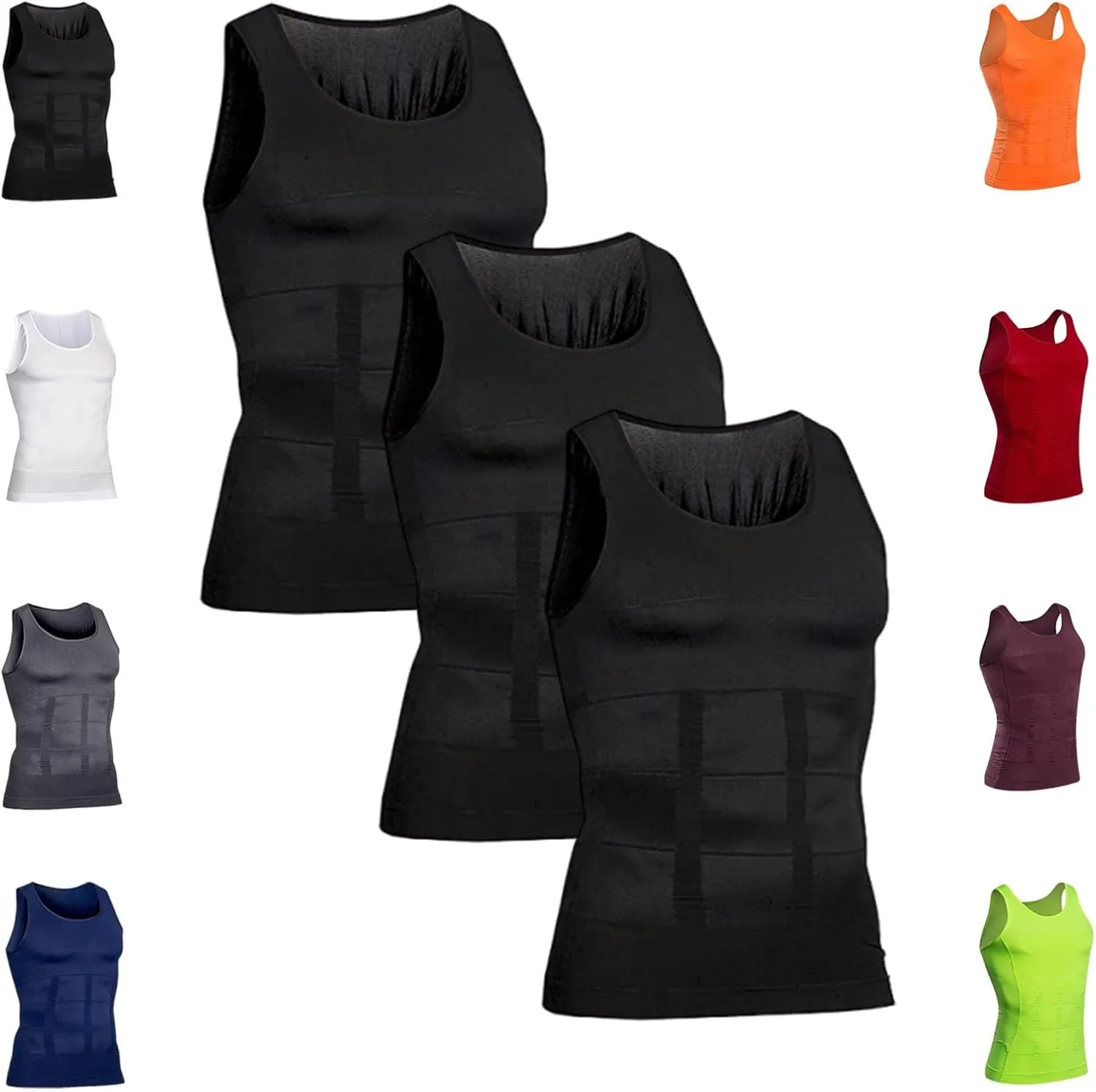 Shaperluv Tank Top Men,Compression Shirt Slimming Body Shaper Vest Workout Tank Top Abs Abdomen Undershirts