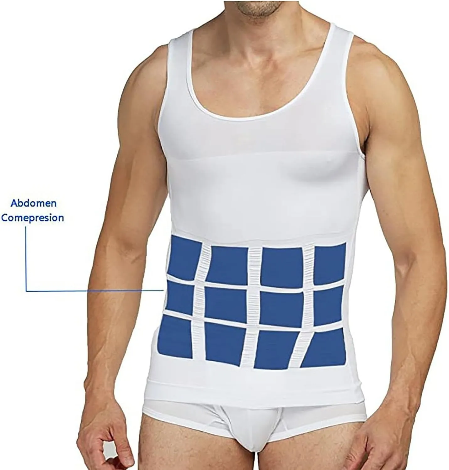 Shaperluv Tank Top Men,Compression Shirt Slimming Body Shaper Vest Workout Tank Top Abs Abdomen Undershirts