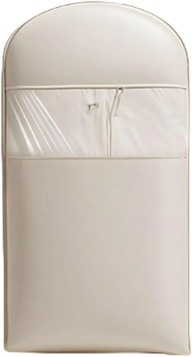 Space Saving Hanging Garment Bag with Self Compression Zipper, Otherwise Garment Bag, 2025 New Space Saving Hanging Protector, Space Saver Closet Organizers(Beige,L)