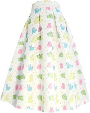 Spring Autumn Vintage High Waisted Pleated Midi Skirts Floral Print Purple Rose Pleated Midi Skirt