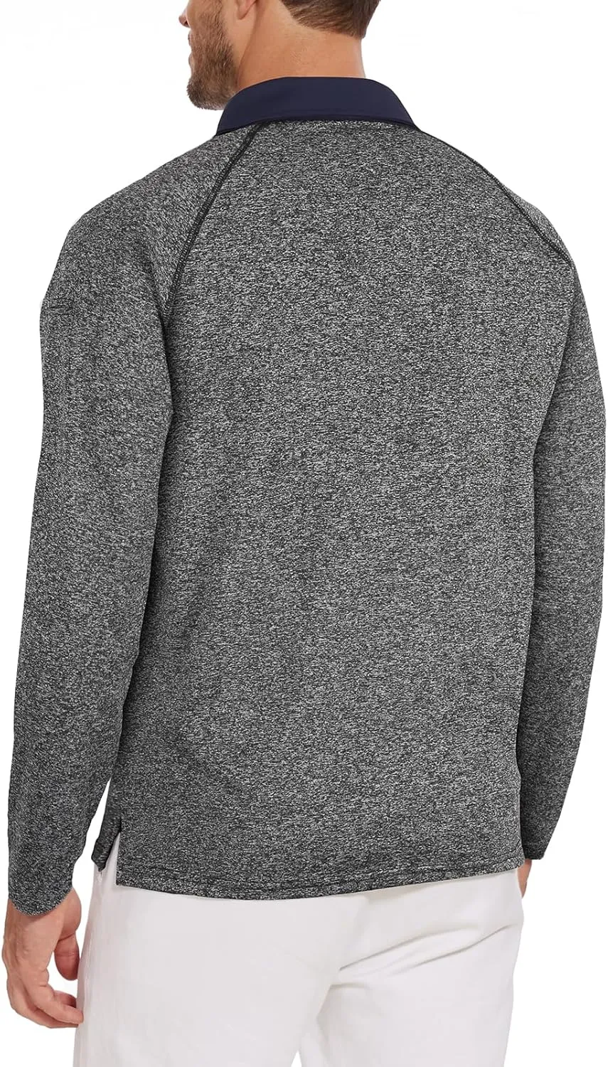 Tanst Sky Mens Polo Shirts 3 Button Quick Dry Performance Long Sleeve Collared Golf Shirt