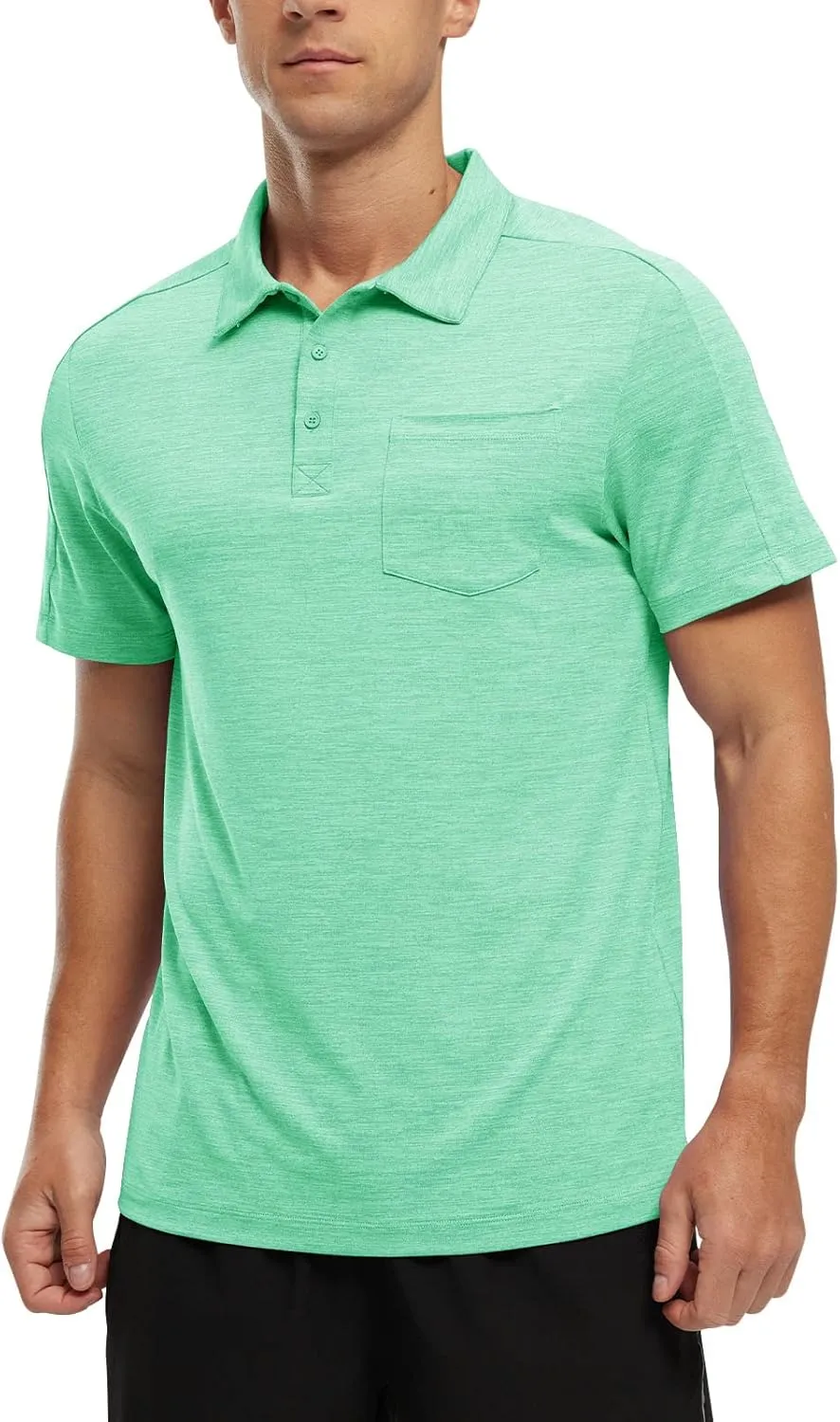 TBMPOY Men's Polo Shirts Short Sleeves with Pocket Lightweight Quick Dry Outdoor Casual Work Golf Sports Shirt