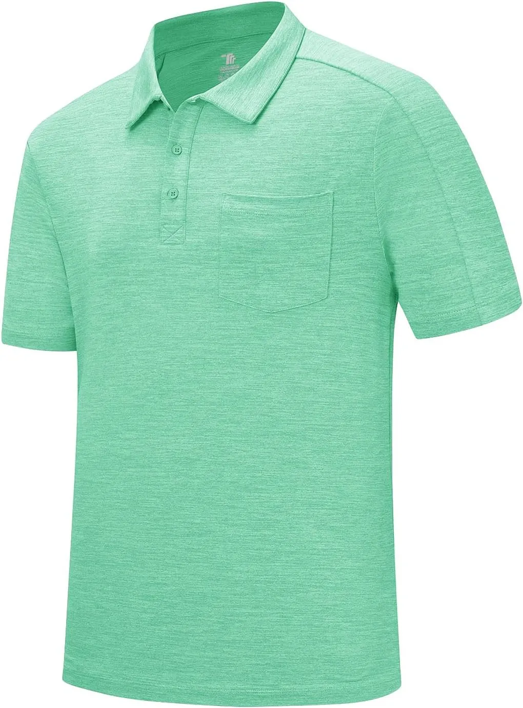 TBMPOY Men's Polo Shirts Short Sleeves with Pocket Lightweight Quick Dry Outdoor Casual Work Golf Sports Shirt