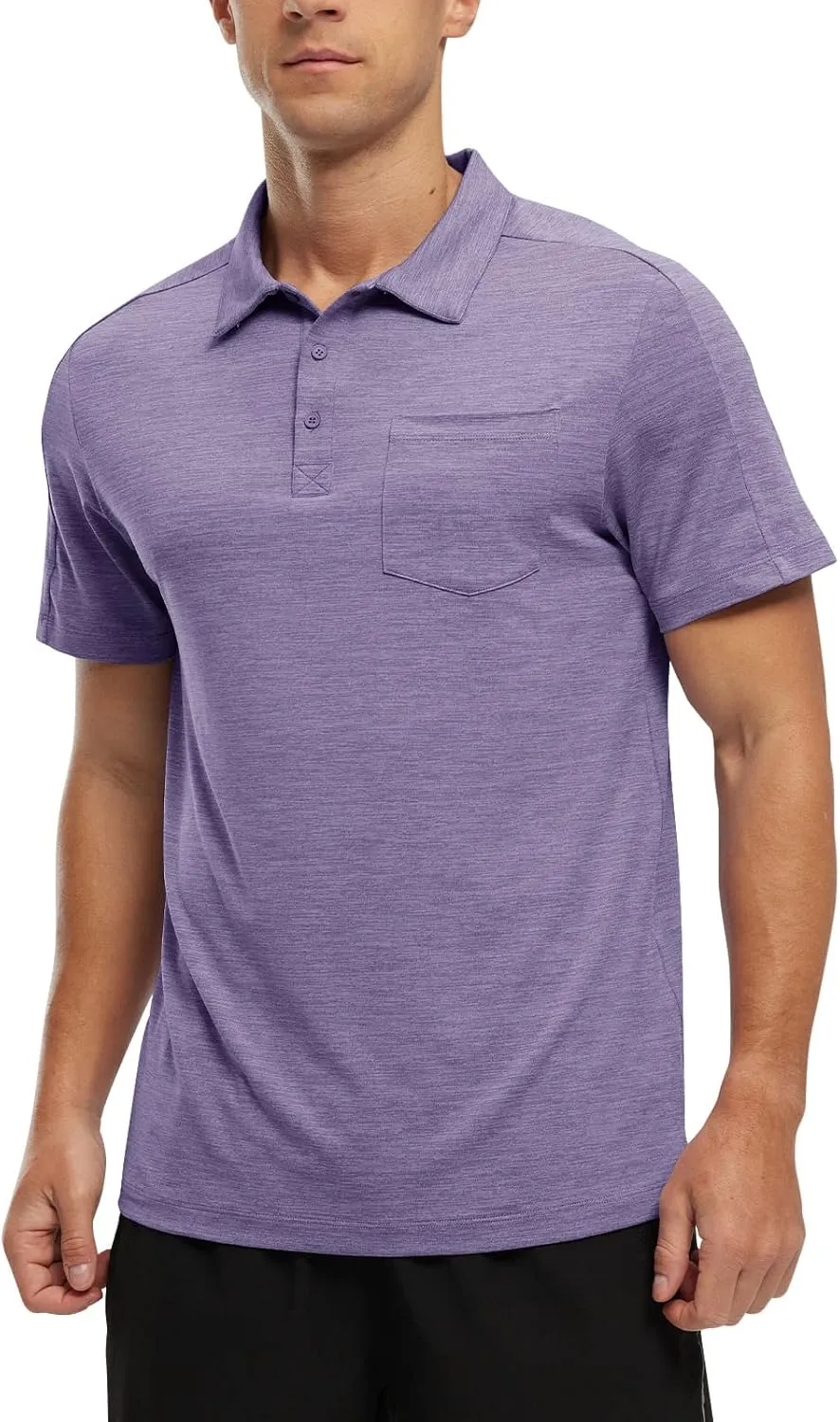 TBMPOY Men's Polo Shirts Short Sleeves with Pocket Lightweight Quick Dry Outdoor Casual Work Golf Sports Shirt