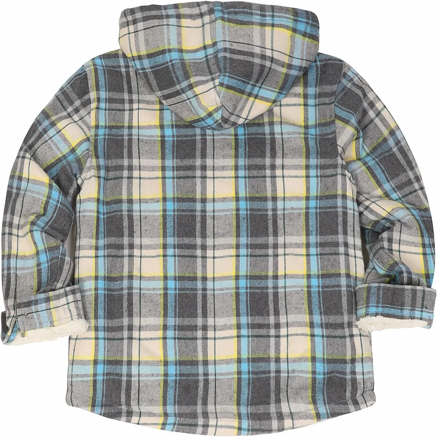 ThCreasa Girls Plaid Flannel Jacket Sherpa Fleece Lined Zip Up Winter Shirts with Hood