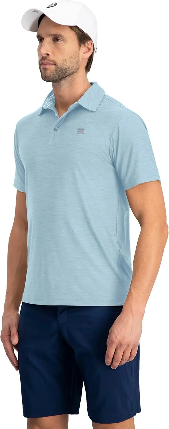 Three Sixty Six Golf Shirts for Men - Dry Fit Short-Sleeve Polo, Athletic Casual Collared T-Shirt