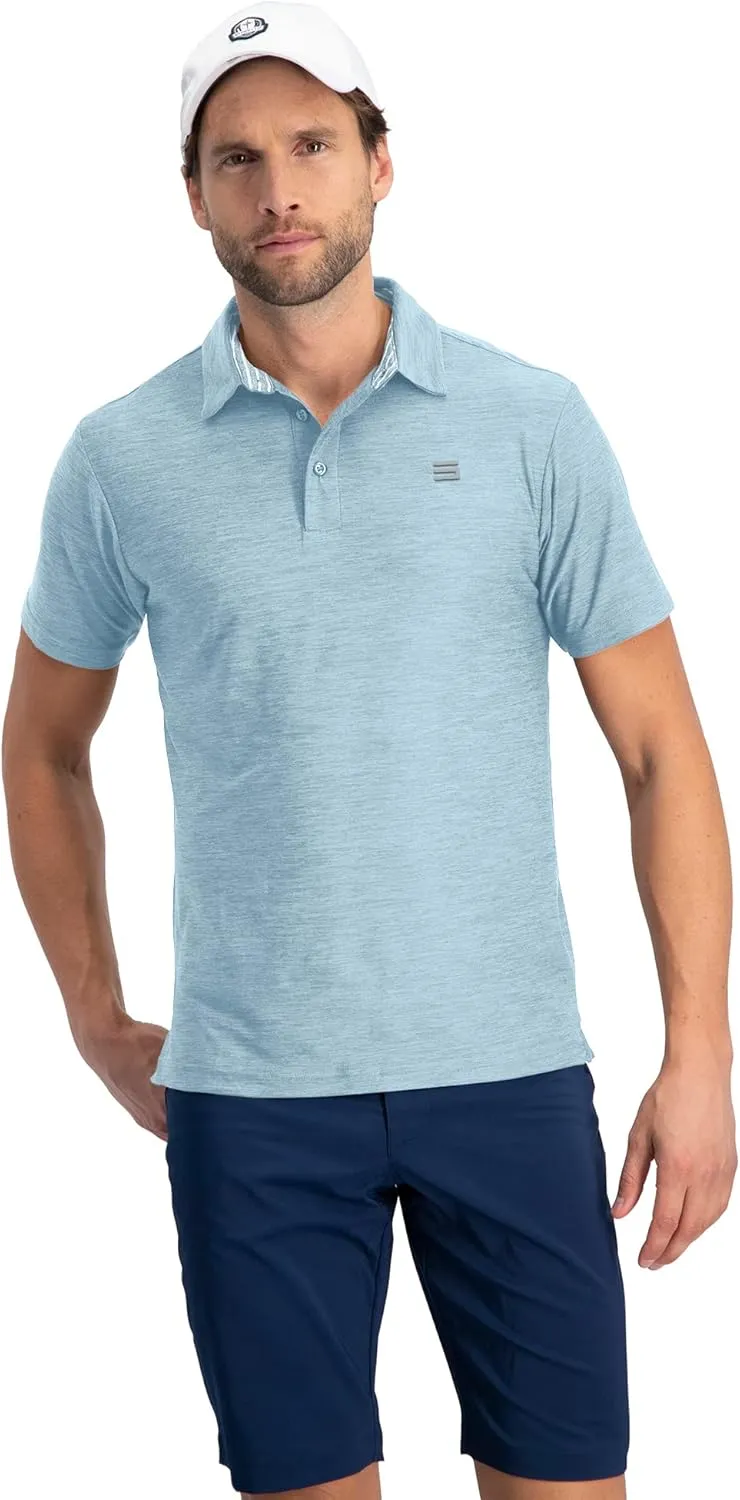 Three Sixty Six Golf Shirts for Men - Dry Fit Short-Sleeve Polo, Athletic Casual Collared T-Shirt