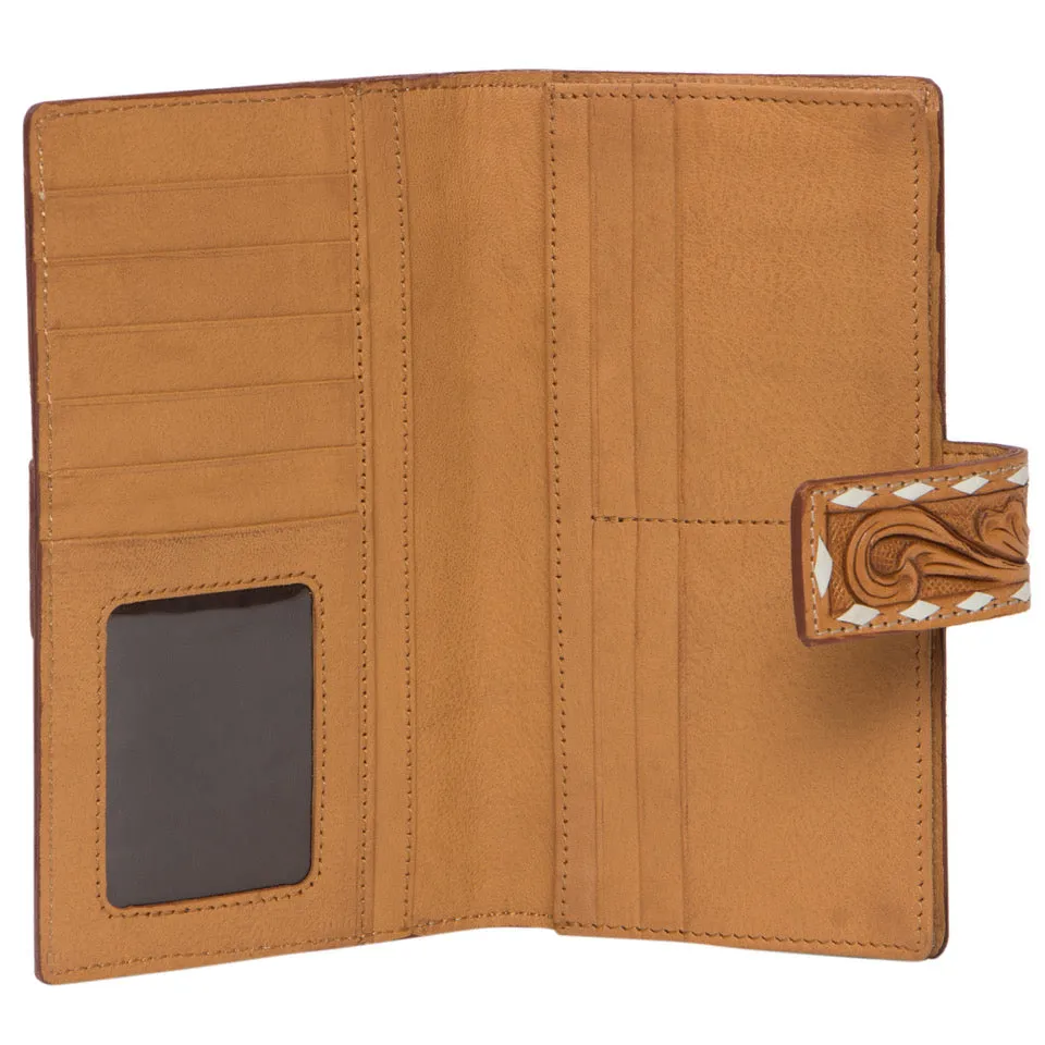 Tooling Leather Slim Button Wallet  AW24  Manta