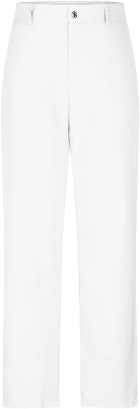 Trendy Business Casual Pants for Women 2024 Button Waist Solid Color Slim Trousers with Pockets Summer Work Pants