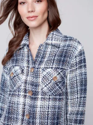 Tweed Shirt Jacket [Navy-C6192]