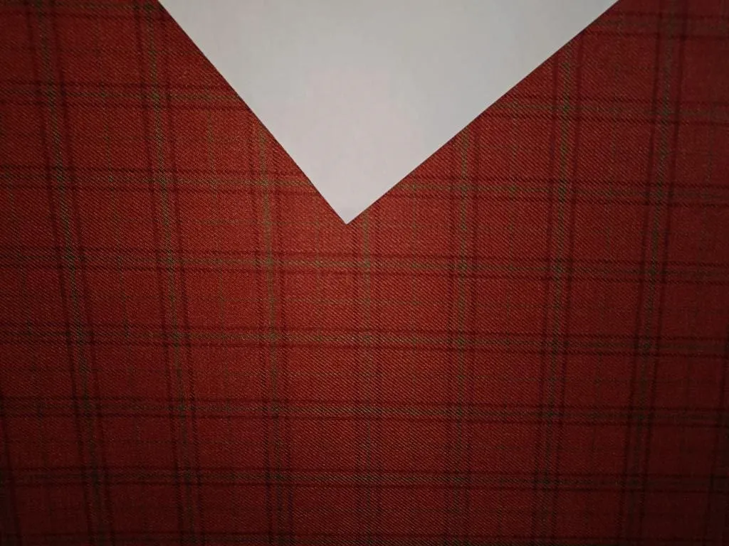 Tweed Suiting Heavy weight premium Fabric rust ,green  and black Plaids 58" wide [12867]
