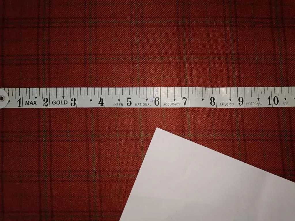 Tweed Suiting Heavy weight premium Fabric rust ,green  and black Plaids 58" wide [12867]