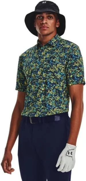 Under Armour Playoff 3.0 Printed Mens Golf Polo Midnight Navy Starfruit Midnight Navy