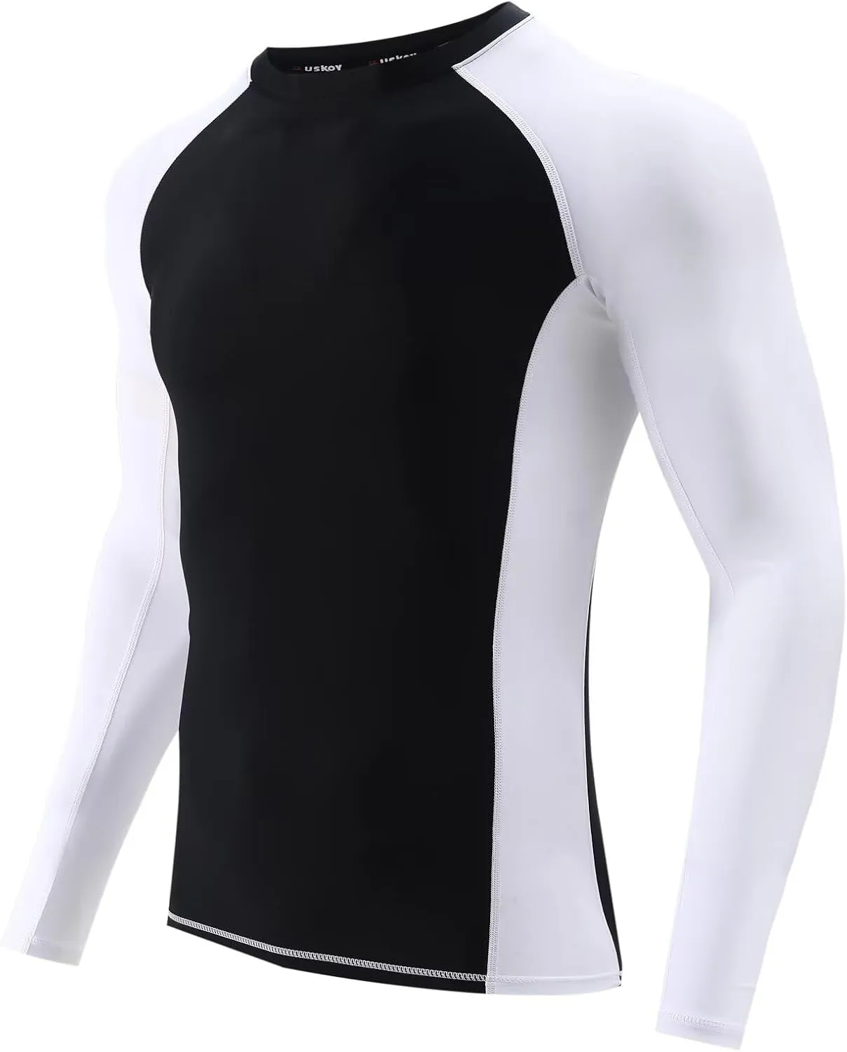 UPF 50  Men's Long Sleeve Rash Guard Compression Shirt Athletic Baselayer