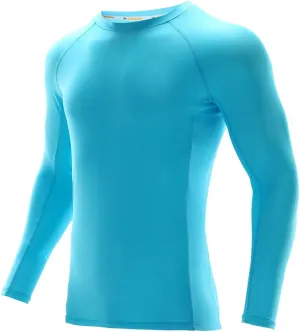 UPF 50  Men's Long Sleeve Rash Guard Compression Shirt Athletic Baselayer