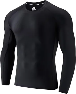 UPF 50  Men's Long Sleeve Rash Guard Compression Shirt Athletic Baselayer