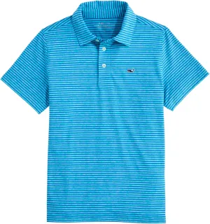 vineyard vines Boys' Bradley Stripe Sankaty Performance Polo