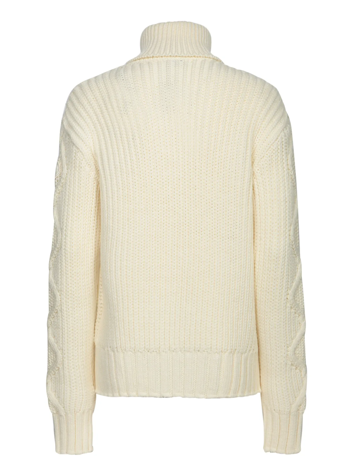 White Cable-Knit Wool Sweater