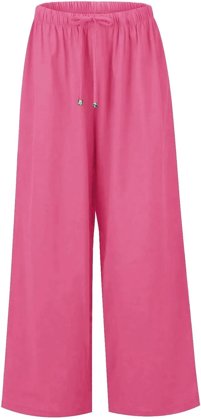 Wide Leg Pants for Women, Lightweight High Waist Pants Straight Leg Wide