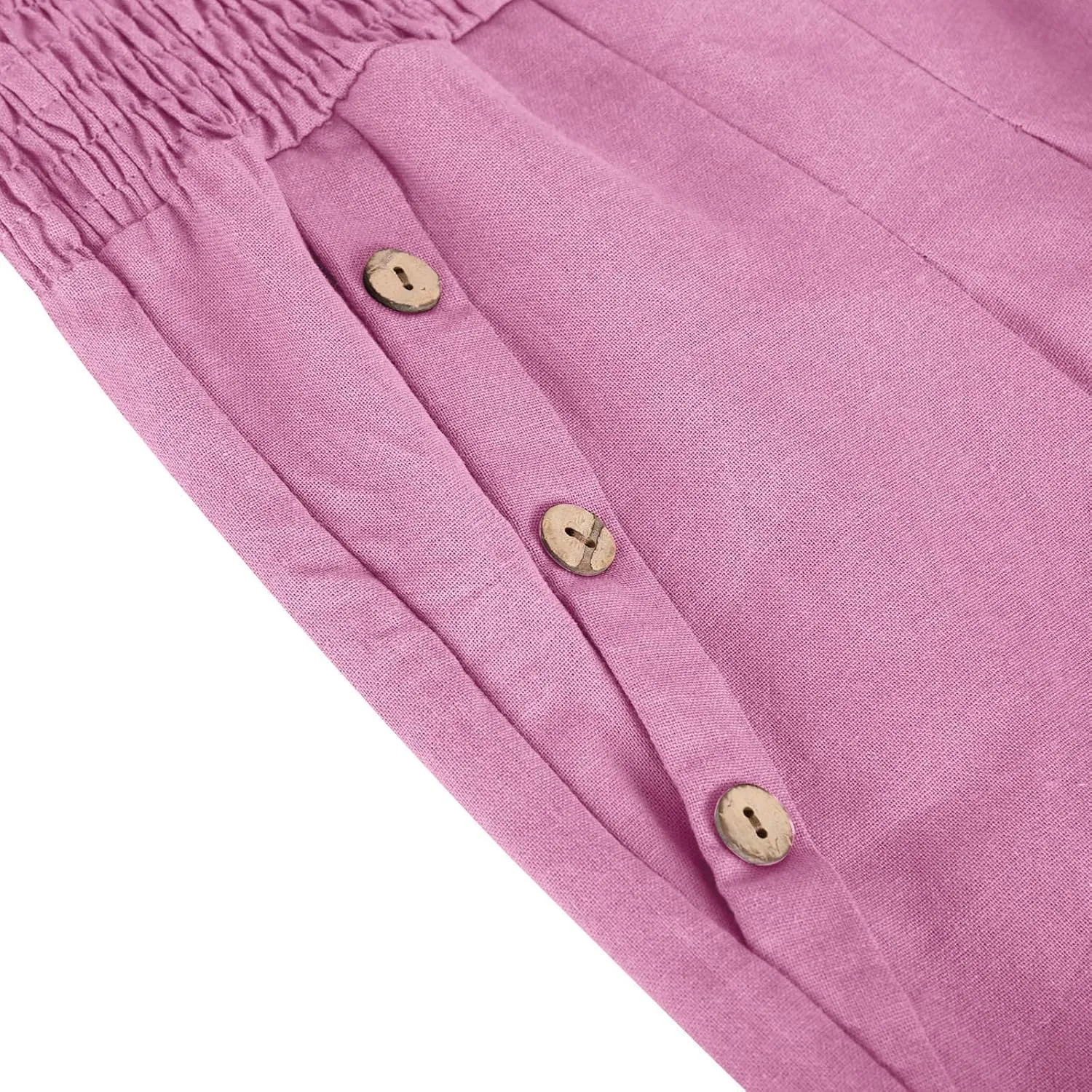 Wide Leg Pants Women Comfy Flowy Cotton and Linen Trousers Summer High Waisted Straight Palazzo Pants with Pockets 2024
